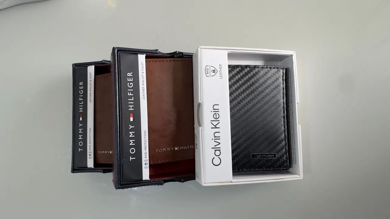 Carteira Tommy Hilfiger e Calvin Klein