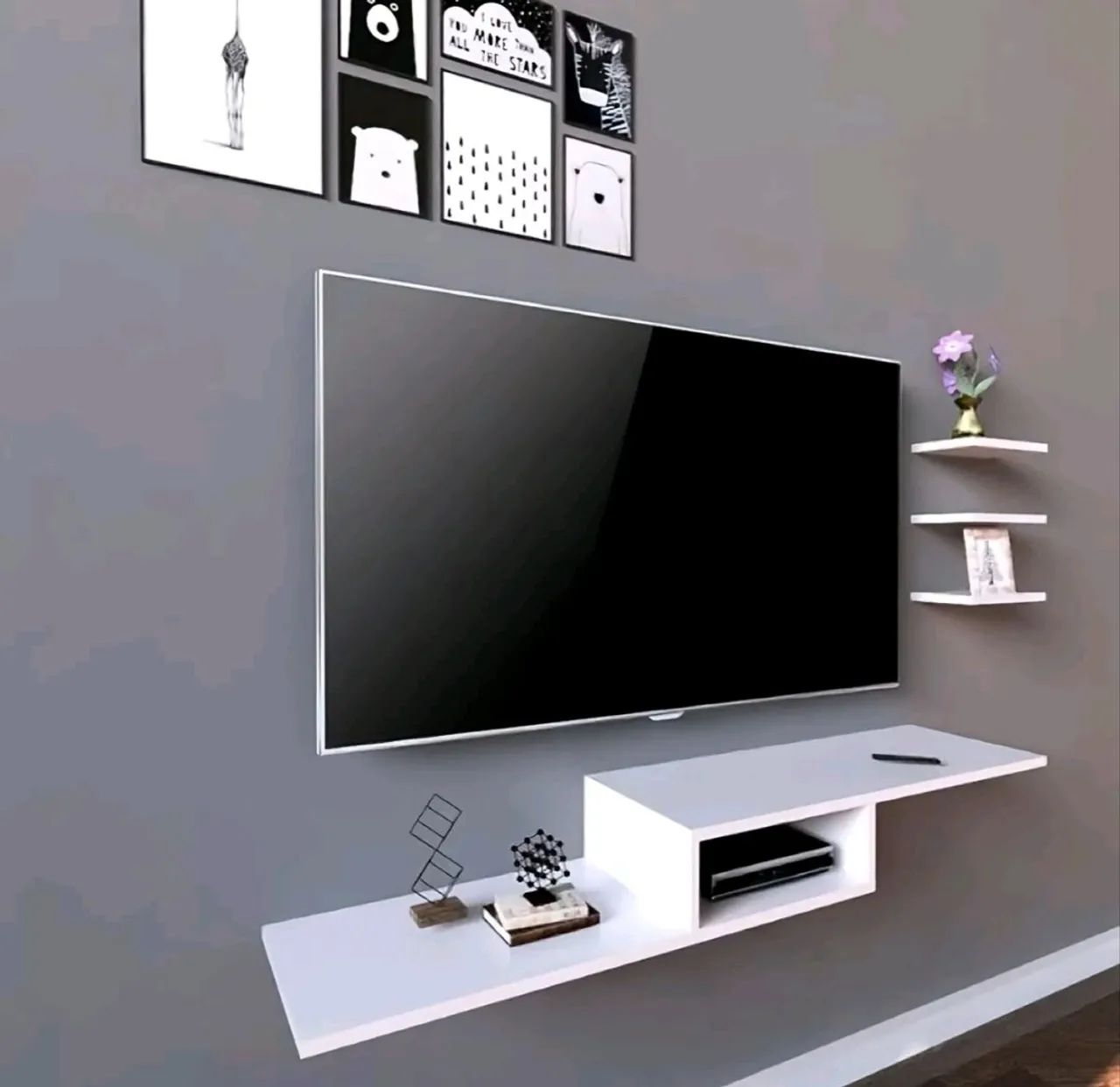 Rack Suspenso - Design Moderno com Nicho Central (105 cm)
