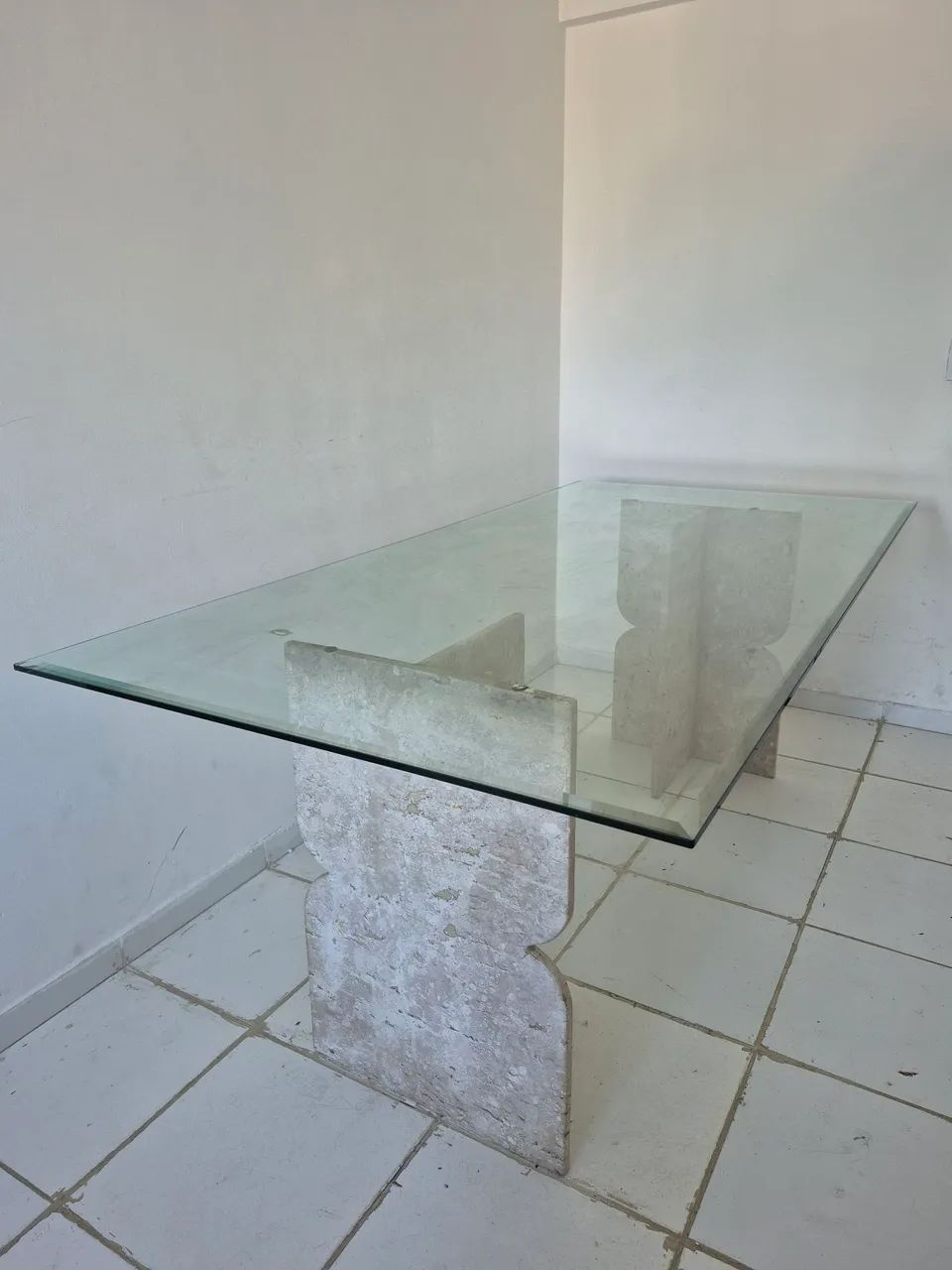 Mesa de Jantar em Mármore e Vidro 2,00 x 1,00 m | Design Moderno - Foto 5