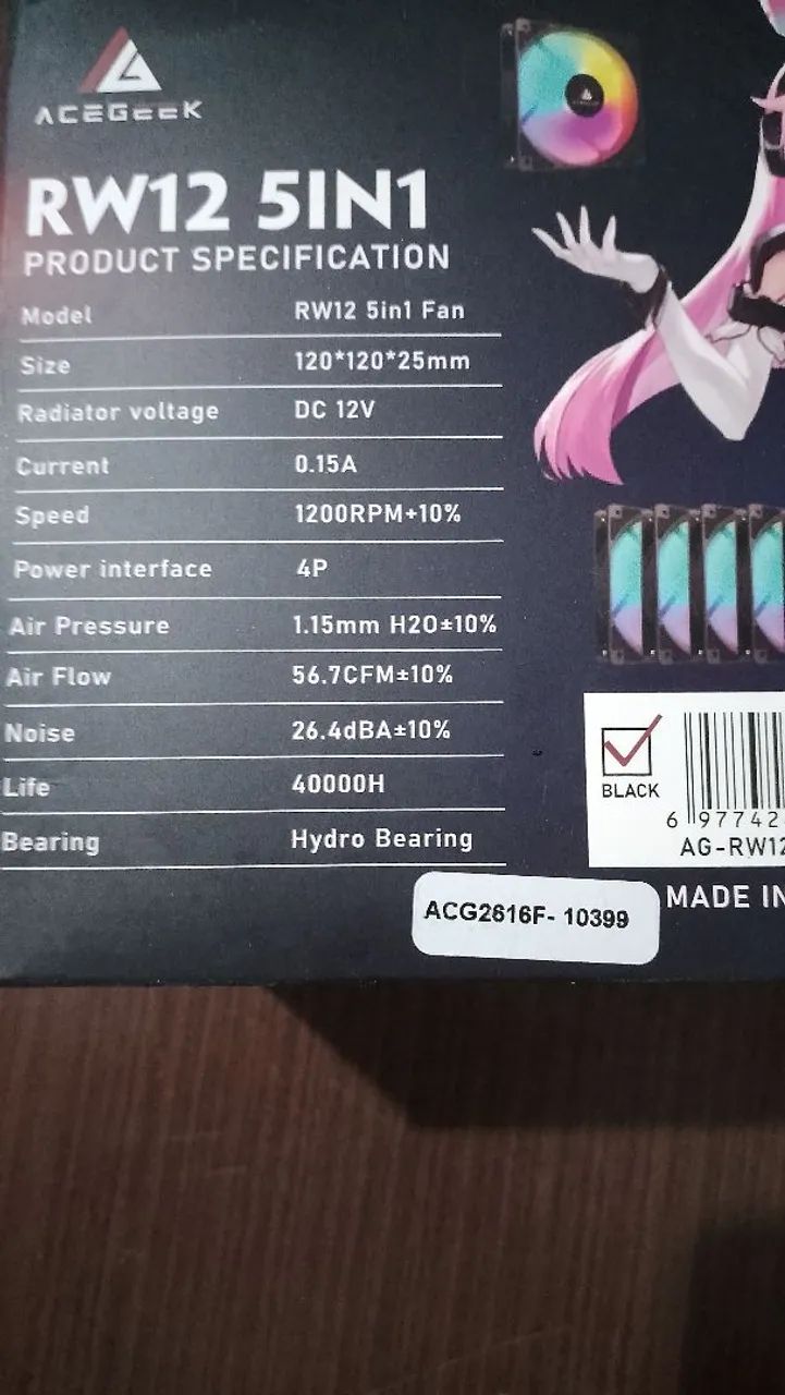 Kit com 5 fans RGB 120mm novo!!!!!! - Foto 2