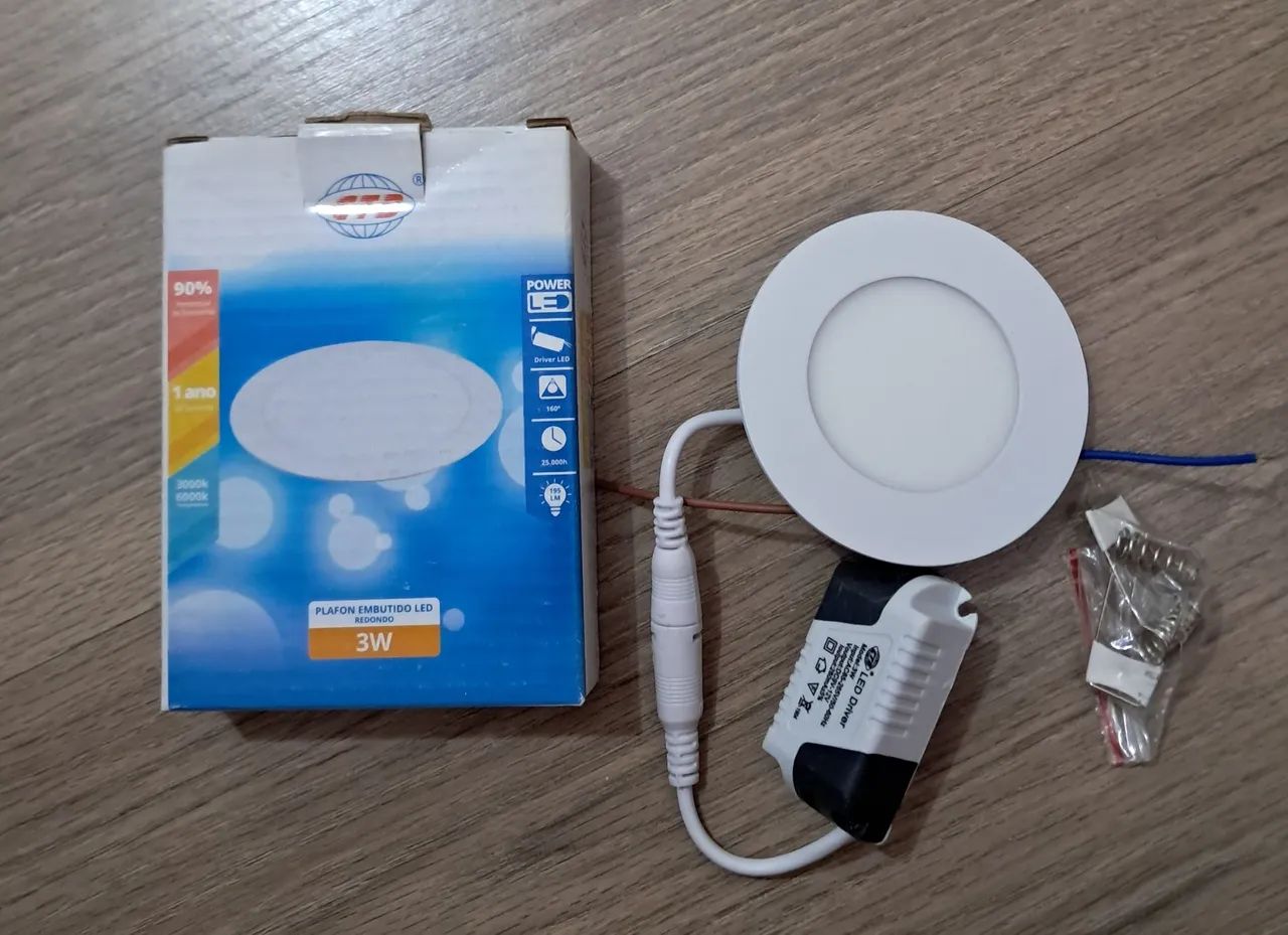 Kit com 5 plafon embutido 3w 3000k  - Foto 2