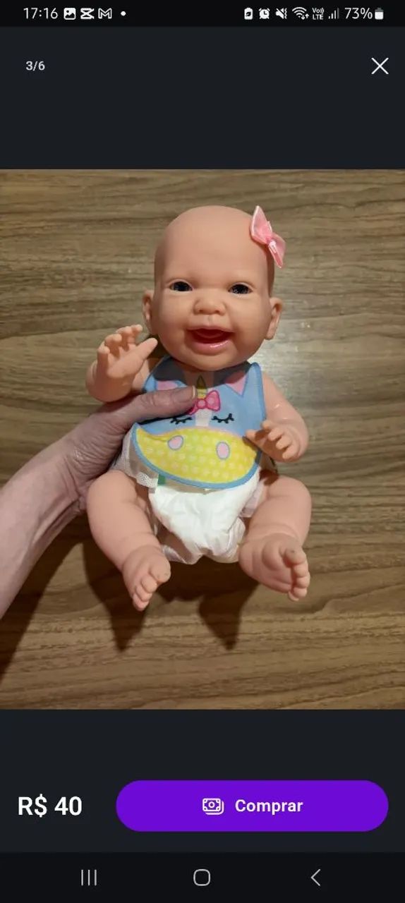 Boneca Bebê Careca Super Fofinha
