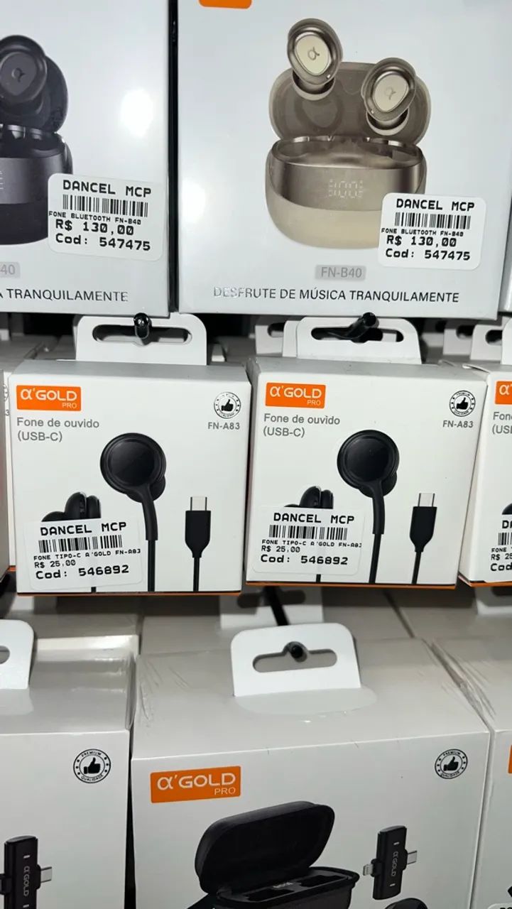 Fone de ouvido USB-C com fio