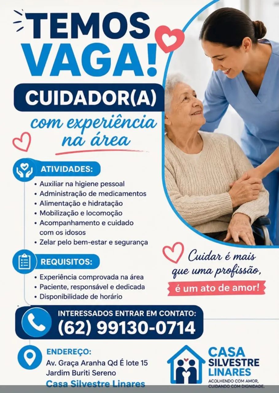 Vaga para cuidadora 