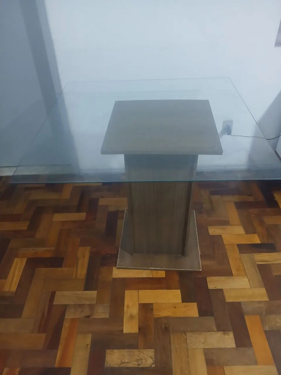 Mesa Madesa Quadrada Tampo de Vidro