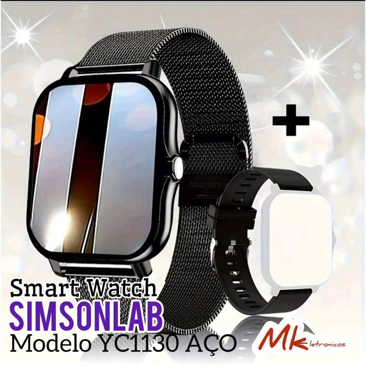 Smartwatch SIMSONLAB Pulseira SILICONE e AÇO  - Foto 2