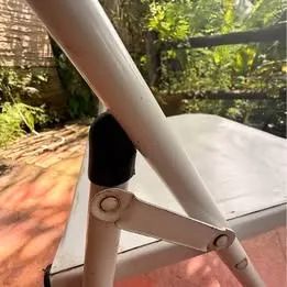 Cadeira Dobrável Ferro Aço Branco - Foto 4