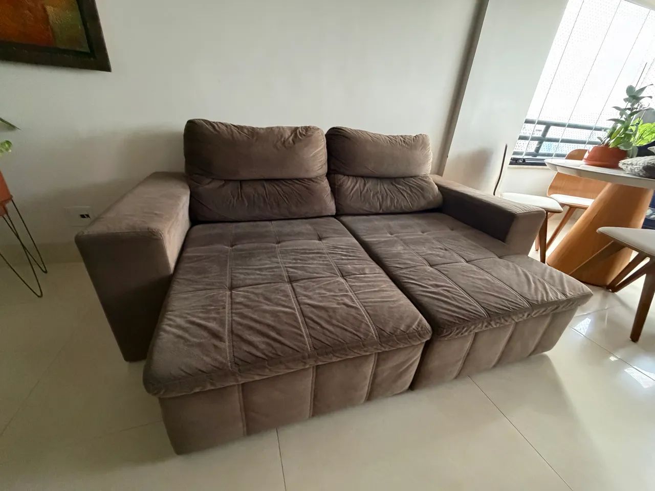 Sofá Retrátil Reclinável 4 Lugares 