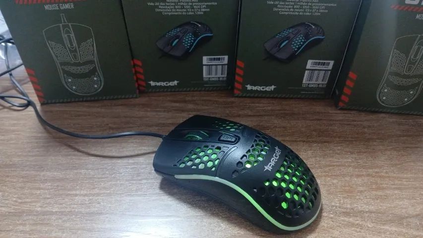 Mouse RGB Target 1600 DPI, novo lacrado na caixa.
