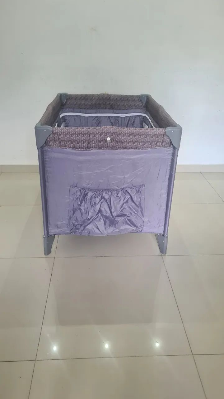 Berço Portátil Cinza HELLO INFANTI - Foto 4