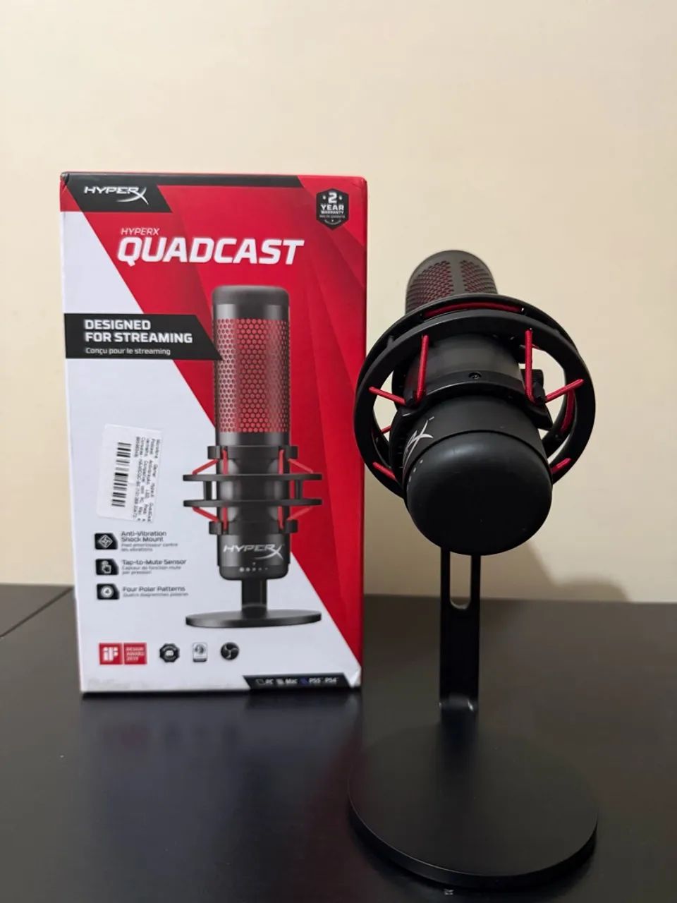 Microfone HyperX QuadCast Original Vermelho  - Foto 3