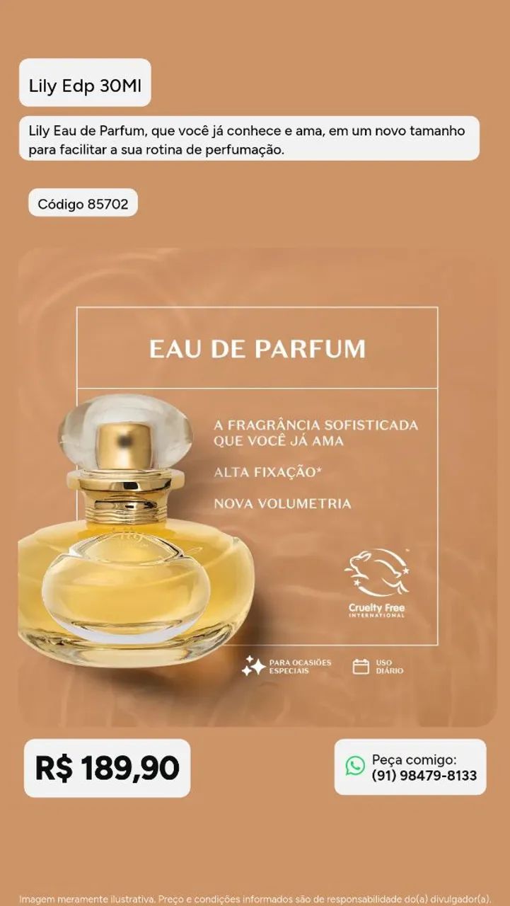 PERFUME LILLY EAU DE PARFUM DO BOTICÁRIO.