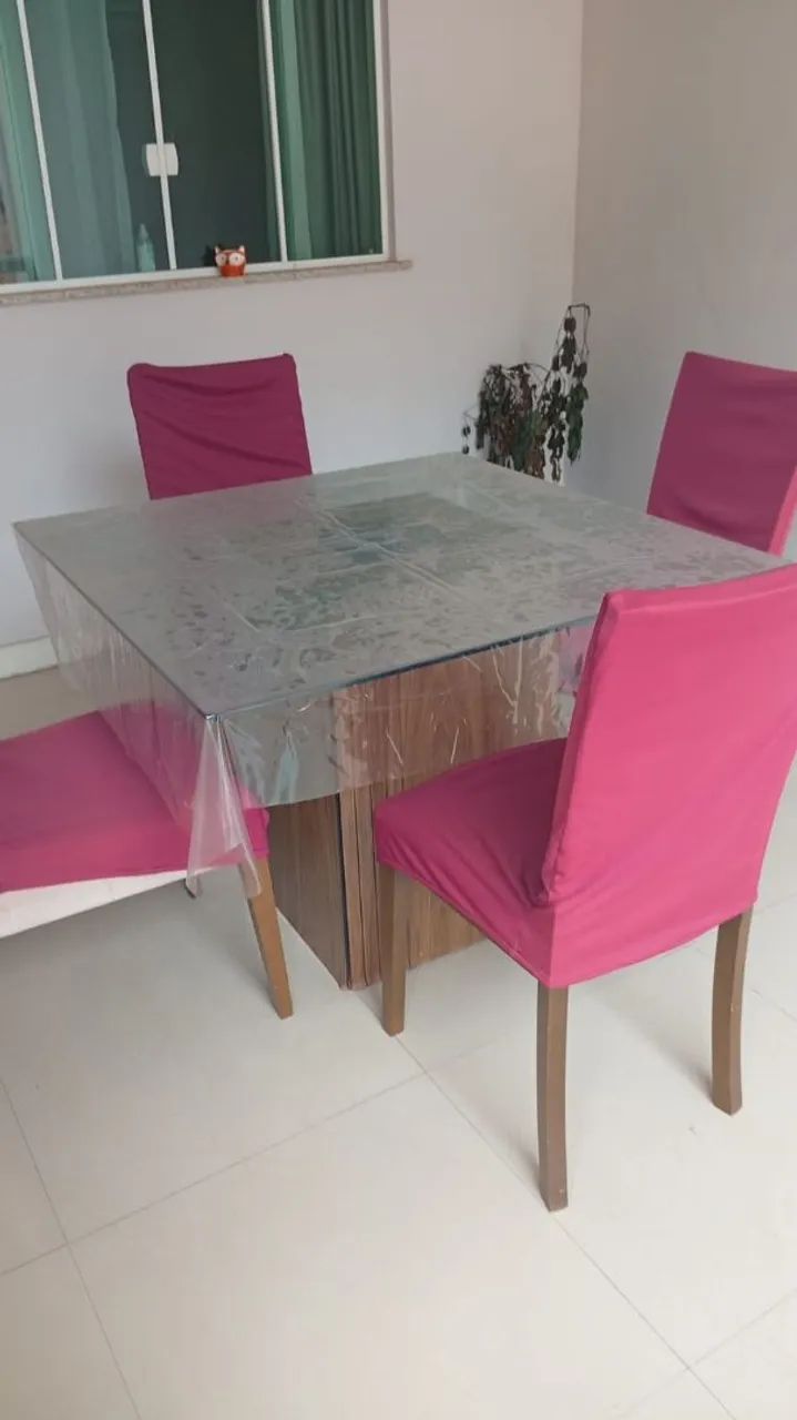 Mesa tampo de vidro com 4 cadeiras - Foto 2