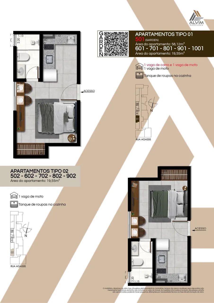 Lançamento de apartamentos studios e 2 quartos no Manoel Honório - Praça Agassis - Space E - Foto 3