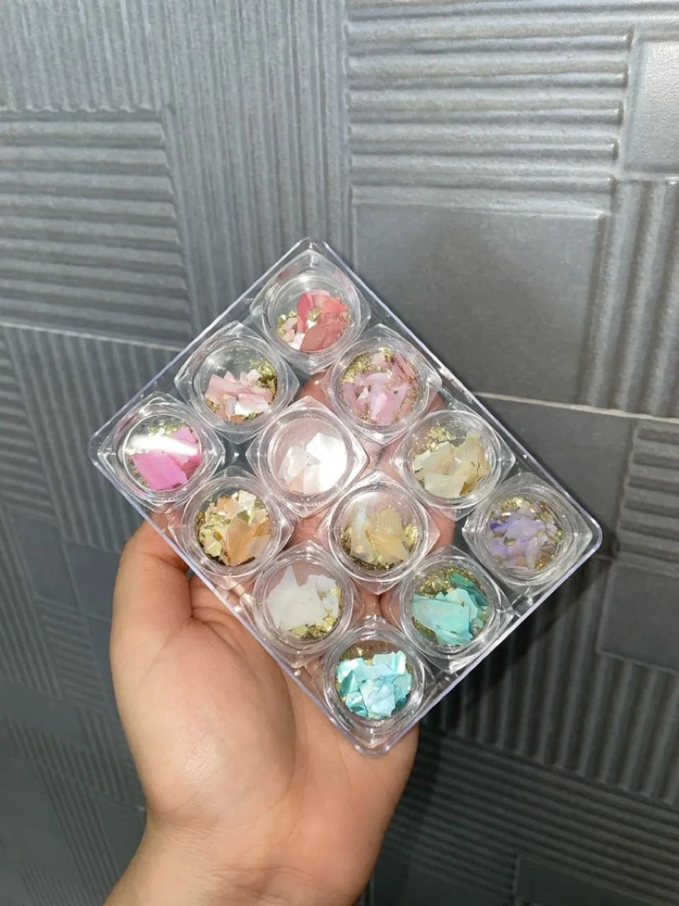 Madrepérola com Folhas de Ouro Multicolorido