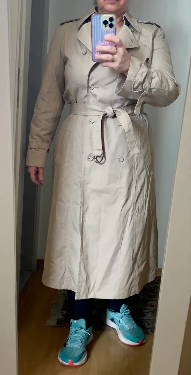 Trench coat longo impermeável London Fog tamanho G novo - Roupas