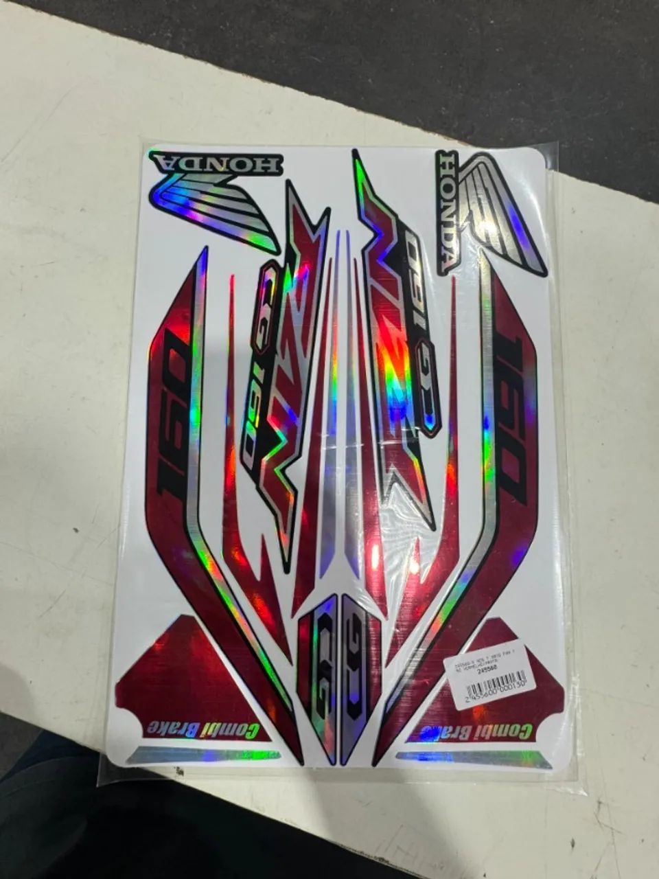 ADESIVO FAN 160 HOLOGRAFICO VERMELHO PRATA TAM. ORIGINAL - Foto 2