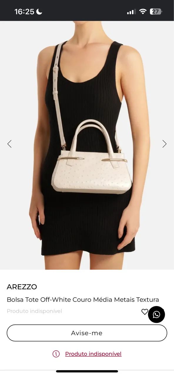 Bolsa Off-White couro Arezzo  - Foto 2