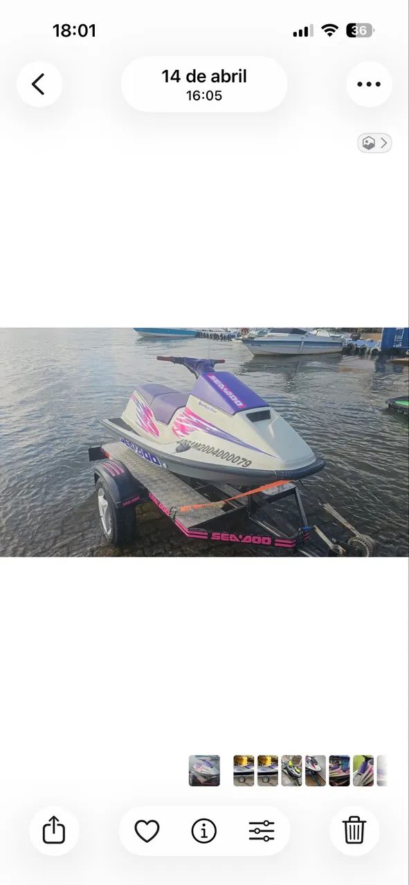 Jetski Seadoo SP 580 + Carretinha - Foto 3