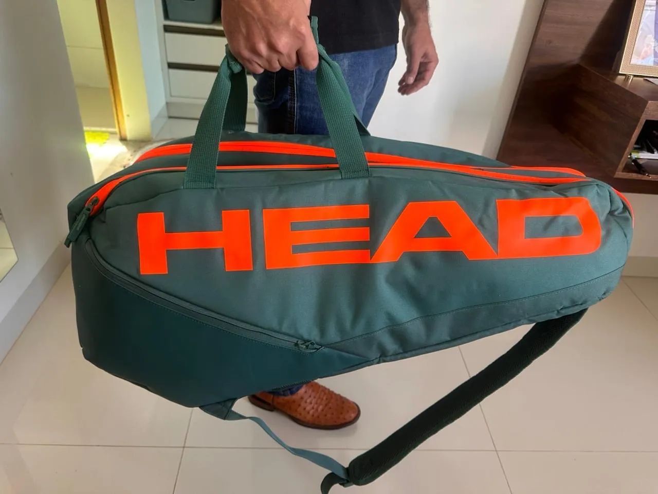 Raqueteira Head Pro X Large 9r Verde E Laranja  * Nunca Usada  - Foto 2