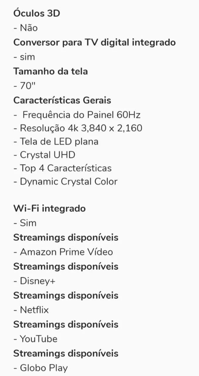 TV SAMSUNG 70' - Foto 3