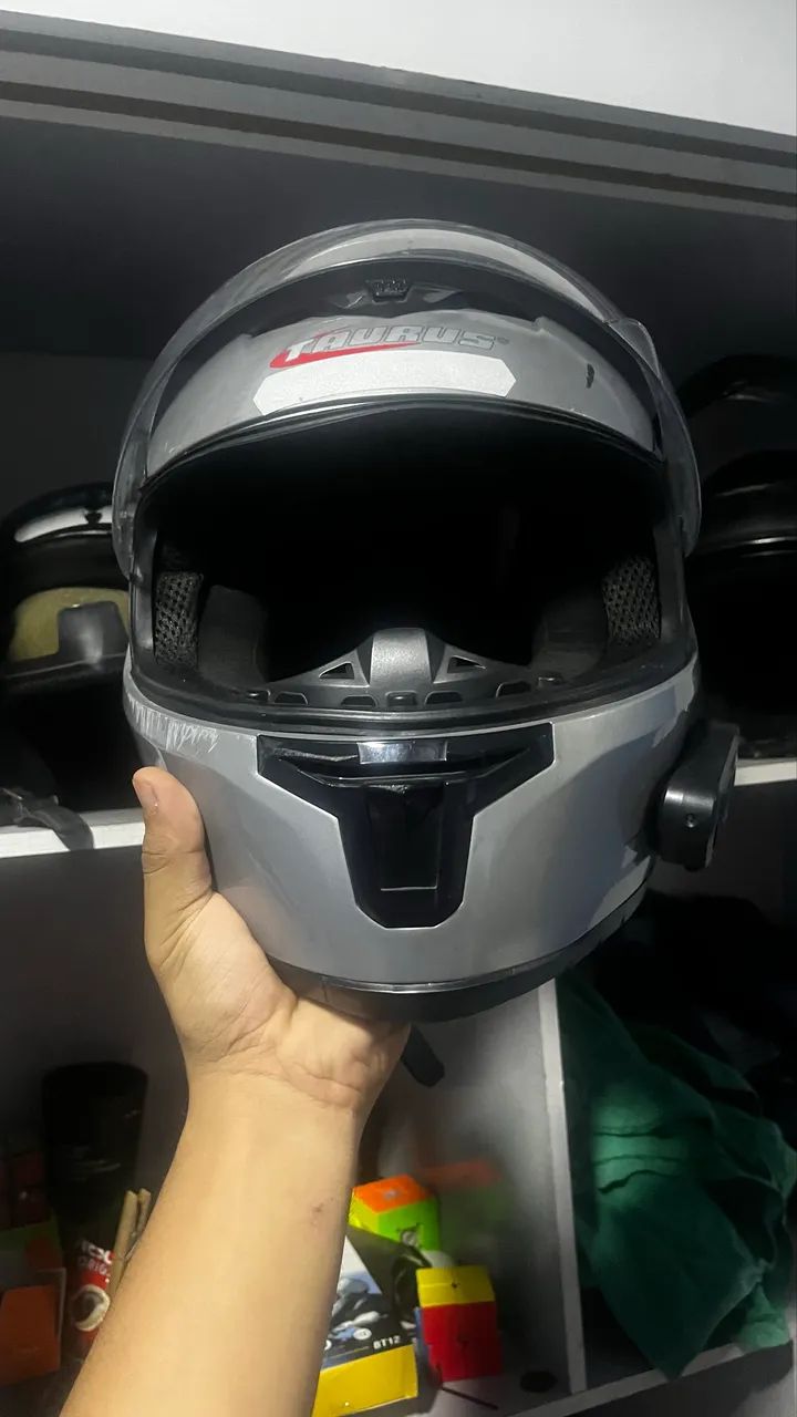 Capacete taurus vintage com intercomunicador  - Foto 5
