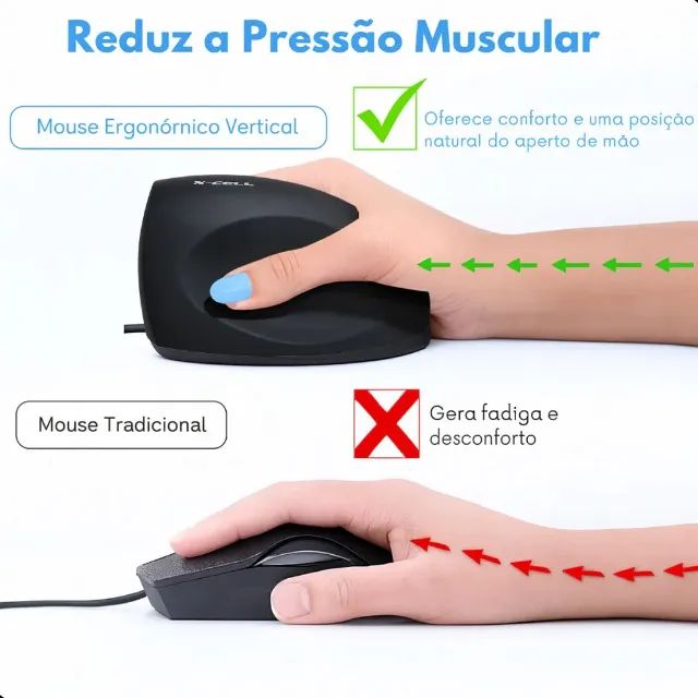 Mouse Ergonômico Vertical  X-Cell - Foto 3