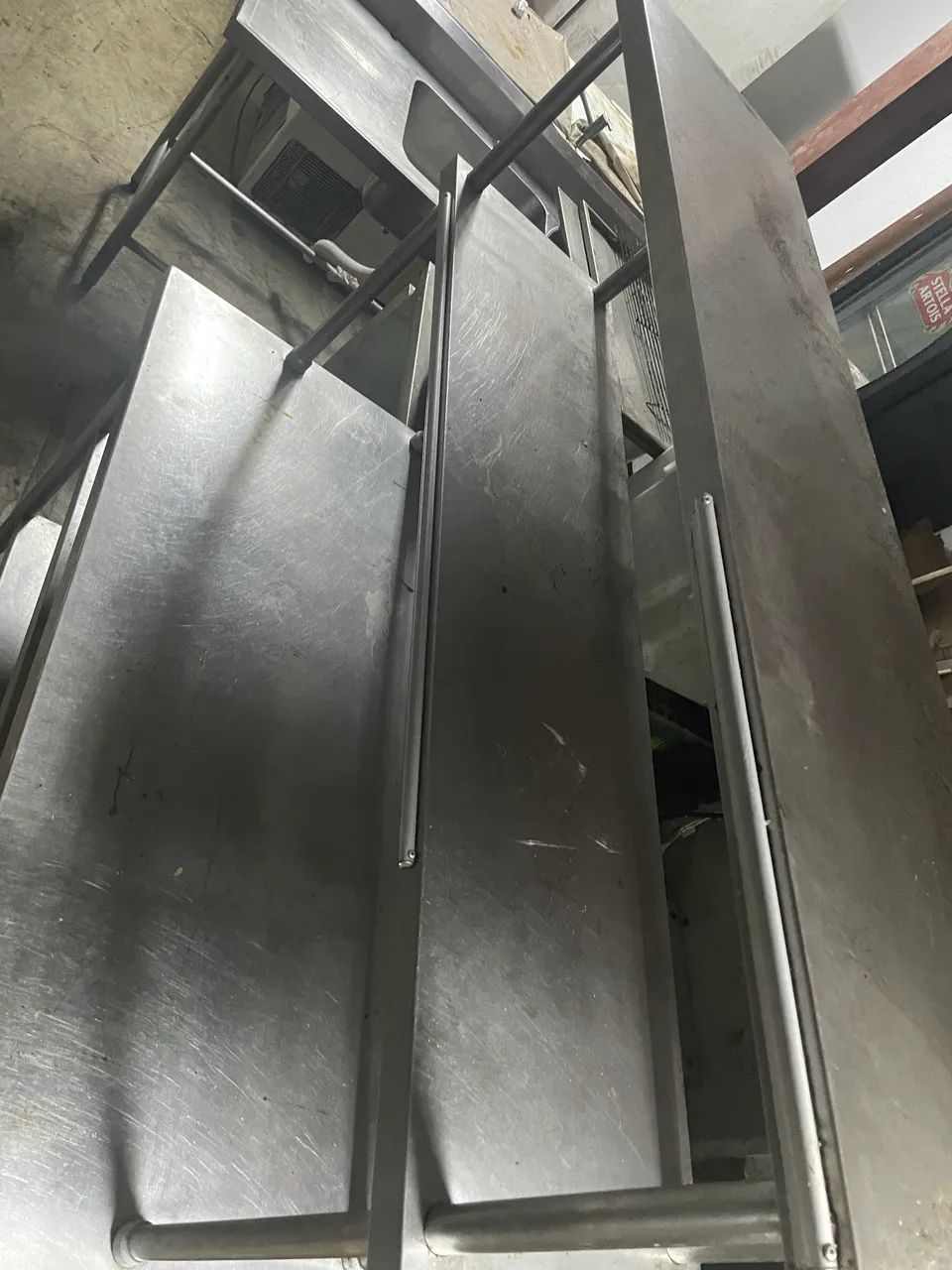 Mesa de inox com prateleira superior 1,40 X 60