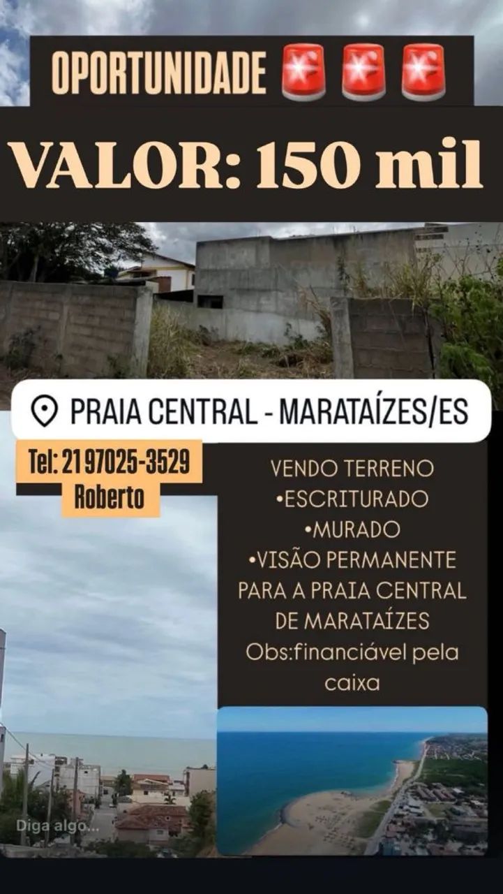 Vendo terreno bairro Altantico Marataizes  