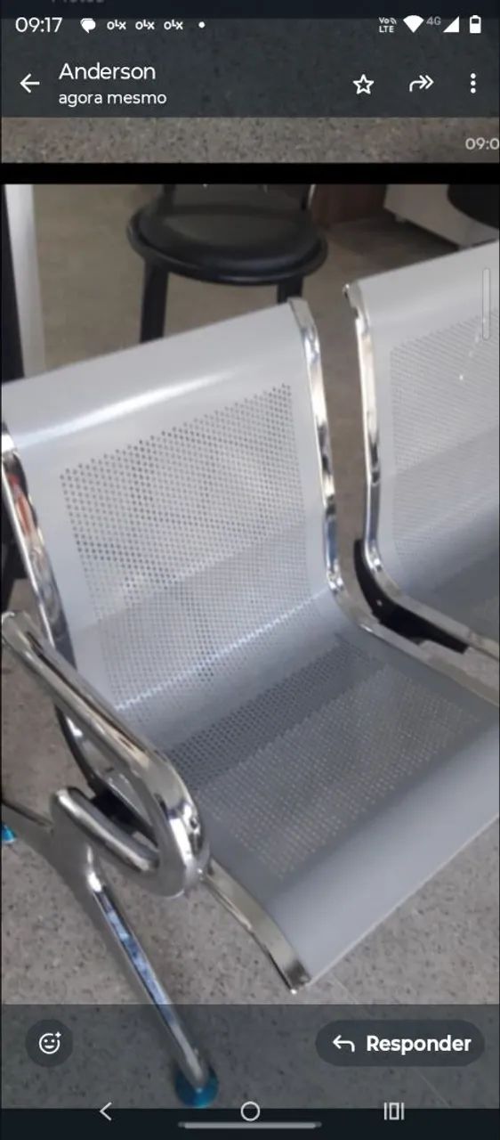 LONGARINA CROMADA LINDA 3 LUGARES RECEPCAO AVISTA R$ 1.599,00 ZAP * - Foto 2