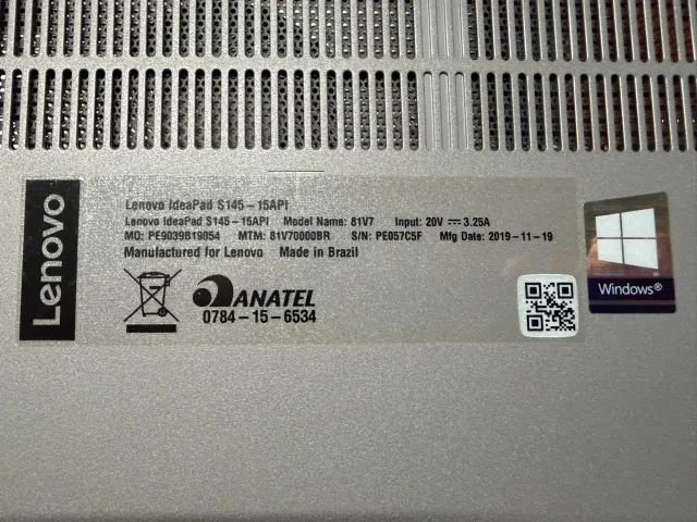 Notebook Lenovo ideapad S145-15API, Ryzen 7, Ram 8GB, 256 GB SSD - Foto 3