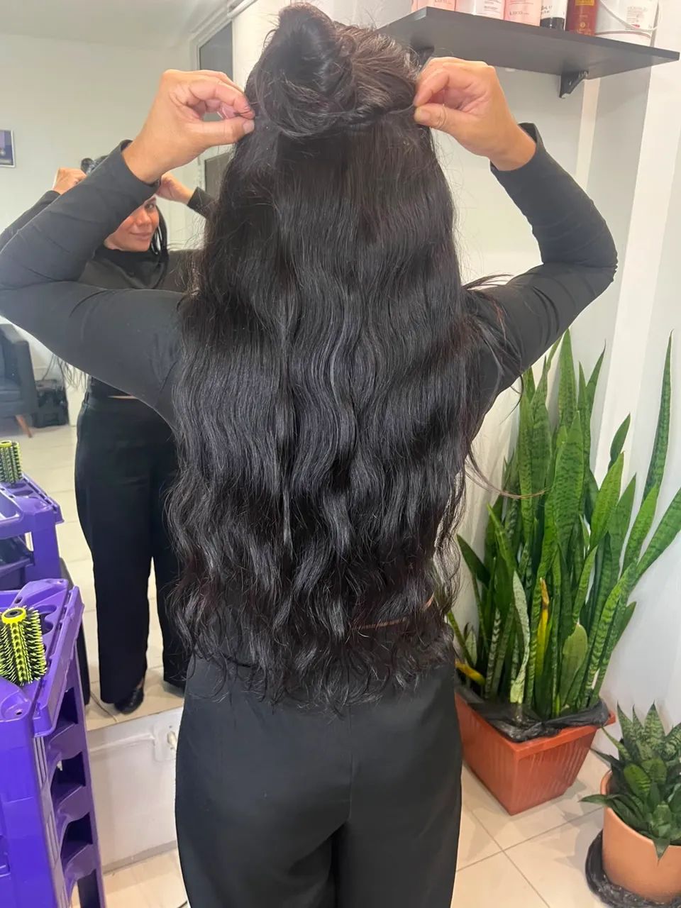 Cabelo 100% humano ondulado 65cm - Foto 5