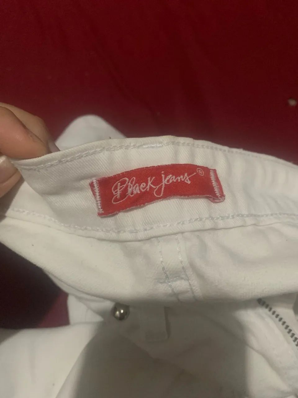 Calça reta jeans branca cintura baixa - Foto 2