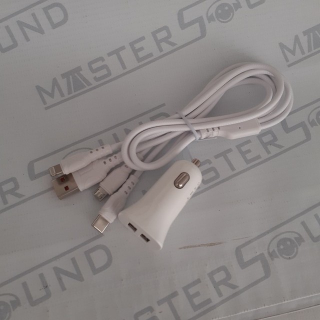 Kit fonte carregador veícular, com duas entradas usb, cabo 3X1. Novo.  - Foto 3