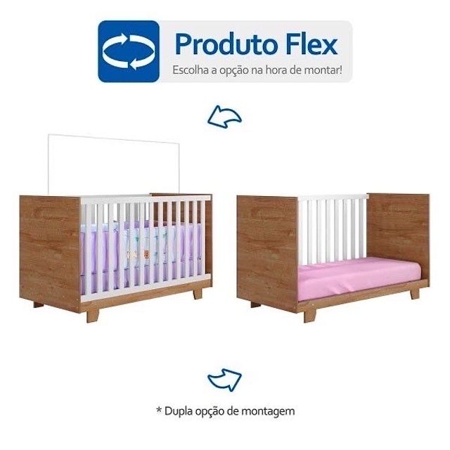Berço Minicama Life 2 em 1 100% MDF - Entrega Rápida!!!Mar118 - Foto 3