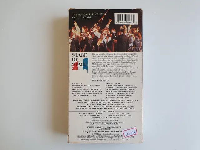 Vhs Importado EUA Les Misérables Stage by Stage - documentário Relíquia  - Foto 2