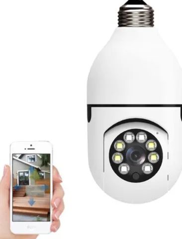 Nova Câmera de Segurança Ip Lâmpada Wifi Full Hd Visão Noturna - Foto 2