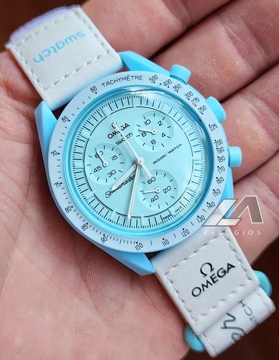 Relógio Omega Speedmaster MoonSwatch Mission to Uranus Urano - Foto 2