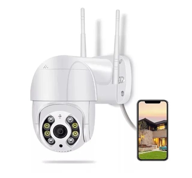 Câmera IP Wifi Inteligente Externa Prova D'água Infravermelho HD 1080P Branca