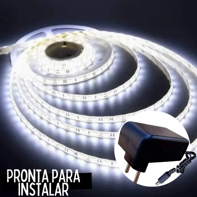 Fita Led 5 Metros com Dupla Face Adesiva 3528 + Fonte 12v 2a _ CS477 - Foto 4