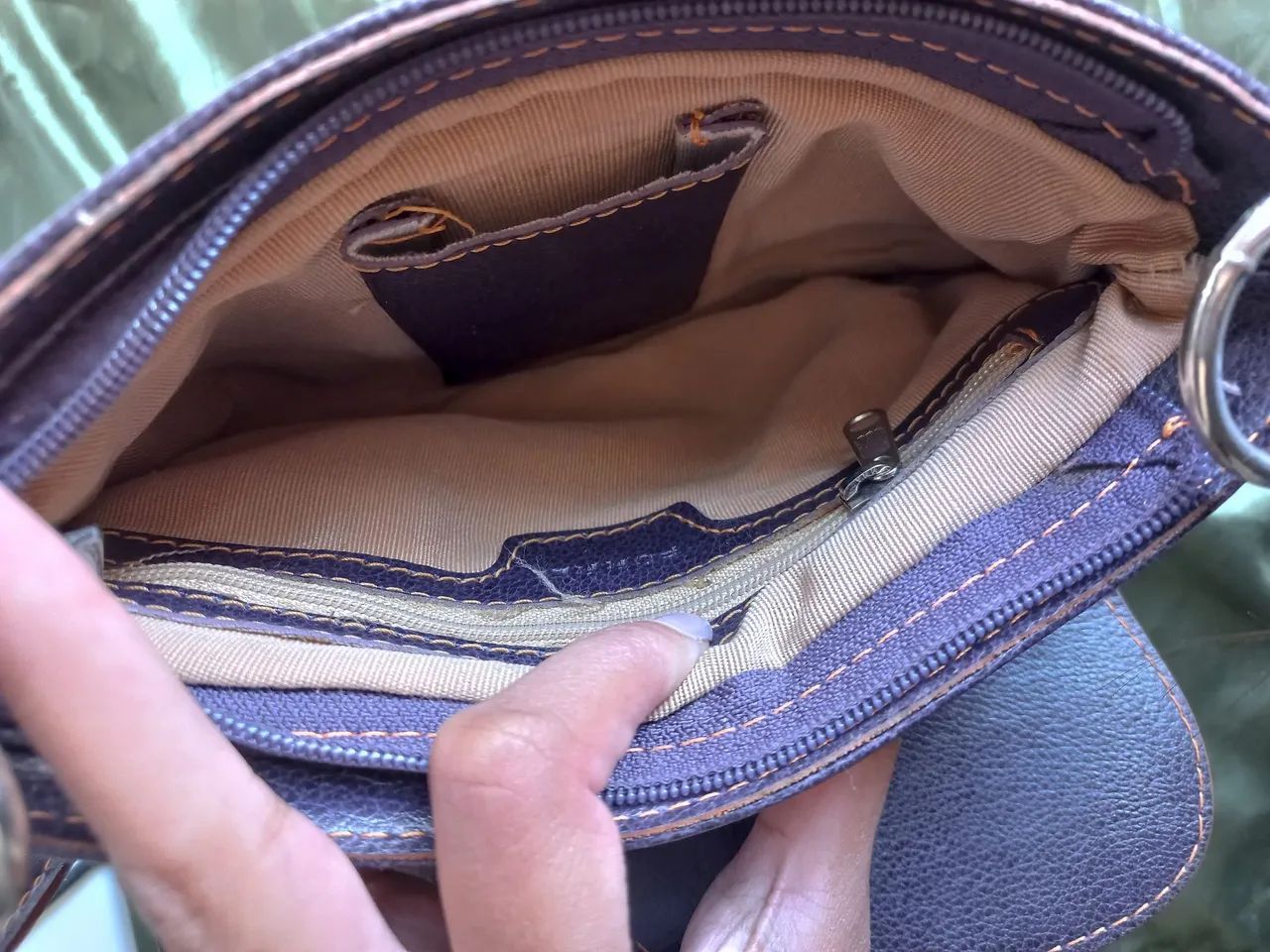 Bolsa de Couro Vintage Roxa  - Foto 5