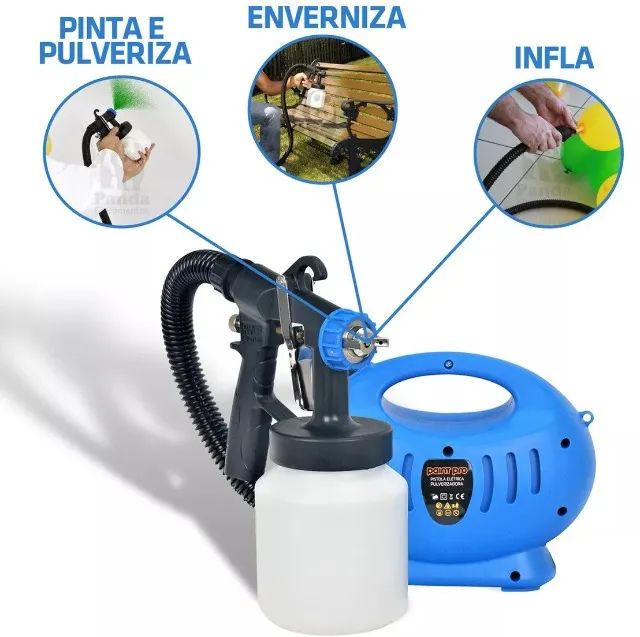 Pistola de Pintura Pulverizadora Tinta com Bico de Metal Compressor de Tinta Viscosímetro 