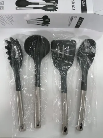 NOVO - Kit de Utensílios Inox com 4 Peças