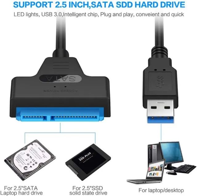 Cabo 2 Usb Sata Adaptador Hd Externo wpp:43.99611-398