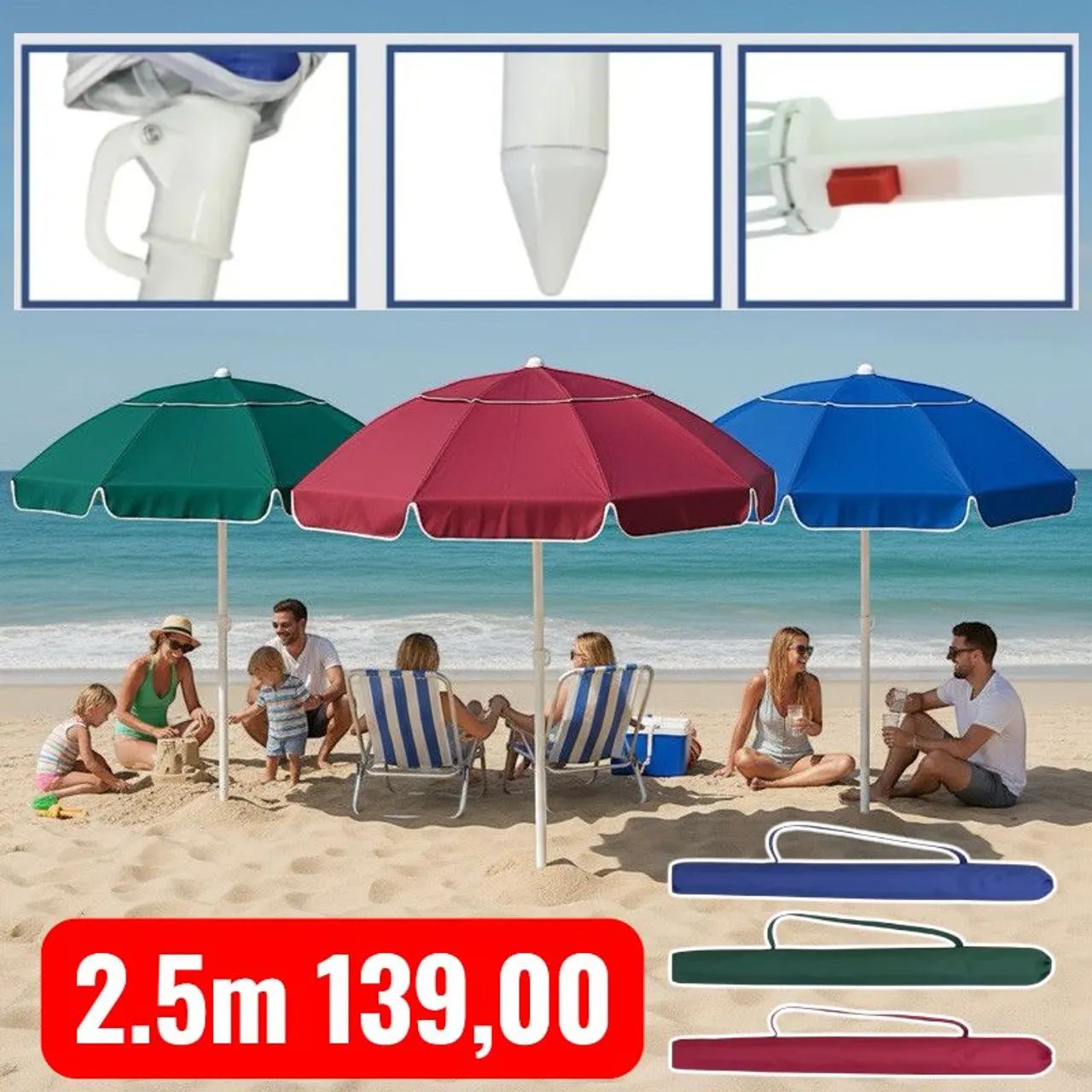 Guarda sol de ferro 2.5m