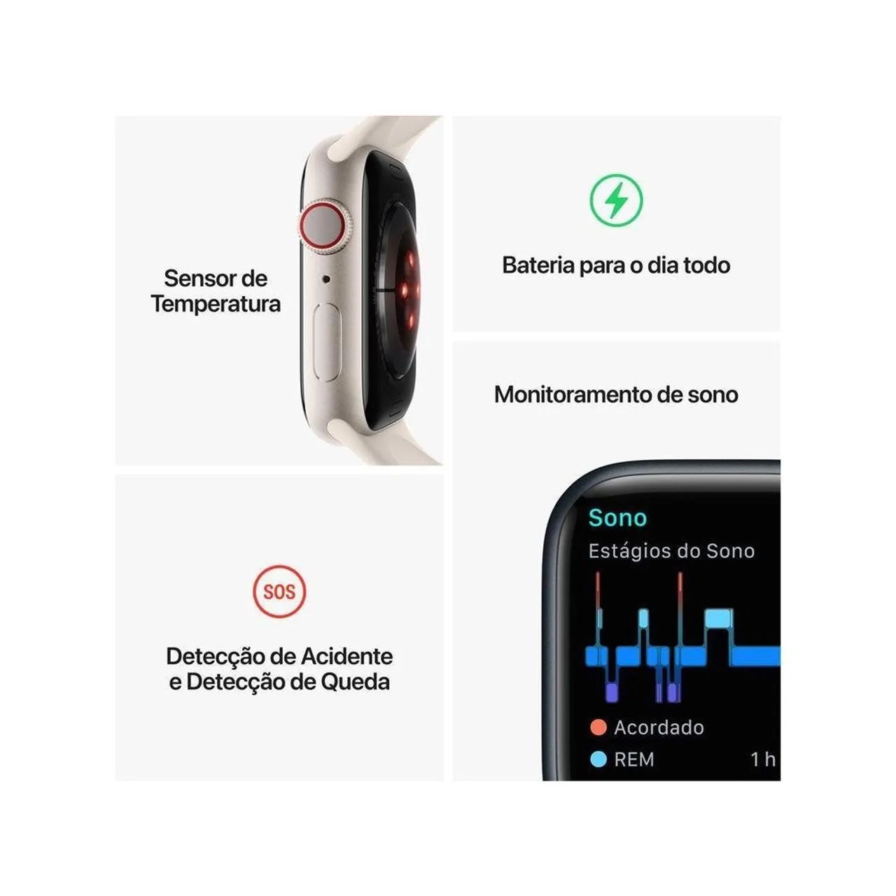 Apple Watch Series 8 GPS+CELL Aço inoxidável  - Foto 4