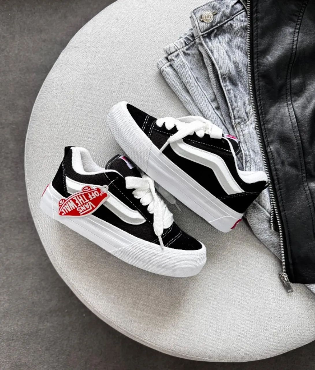 Vans KNU Preto/Branco Feminino Premium