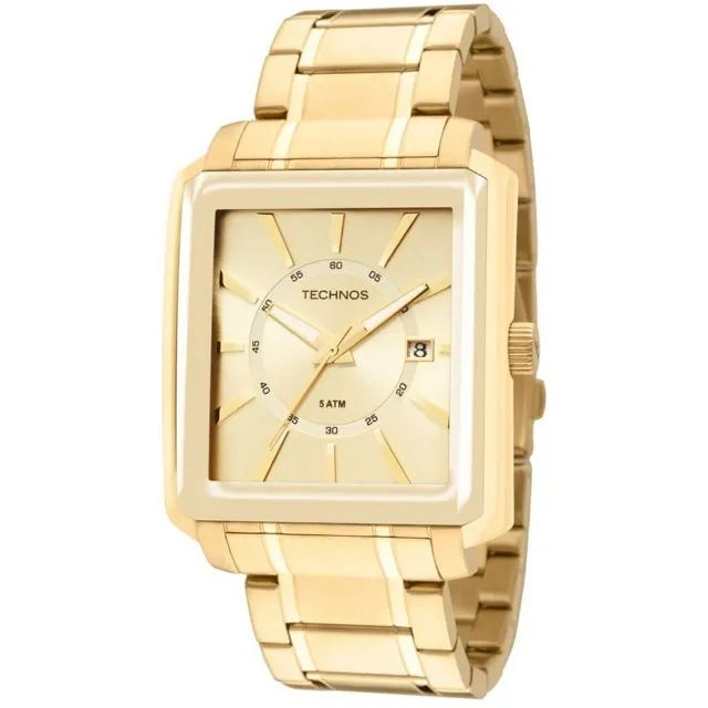 Relógio Technos Dourado Quadrado 2315YT - Barato