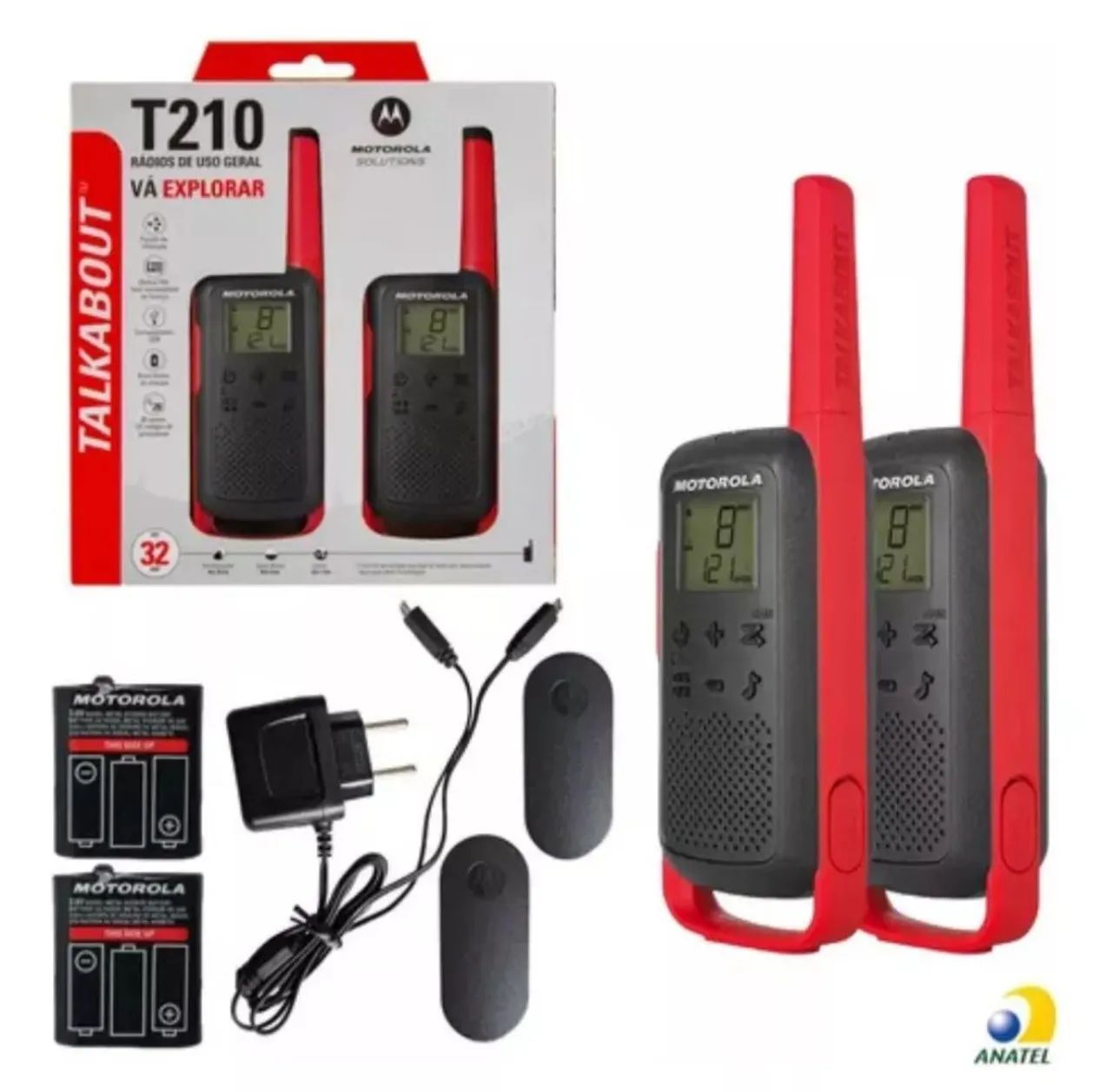 Talkabout Motorola T210BR Alcance Até 32km<br>UHF Cor Vermelho - Foto 5