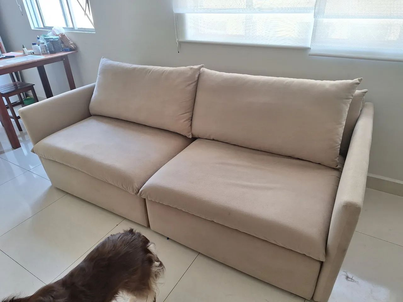 Sofá retrátil com tecido suede, com 2m20 de largura  - Foto 2
